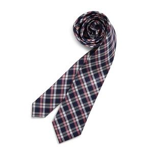 Nordstrom Boys Maximus Plaid Silk Tie Size Big Boy Pink Blue 4NC9-3059